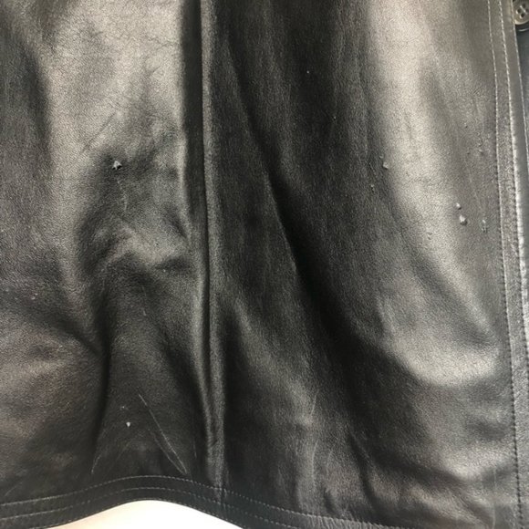 SOLD Vtg Saint Laurent Lambskin Leather Belted Black Trench Coat Sz 38 I. Magnin - Picture 11 of 14